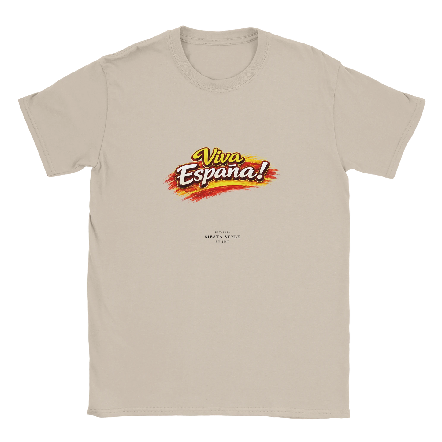 Sand travel t-shirt with “Viva España” Spanish typography design