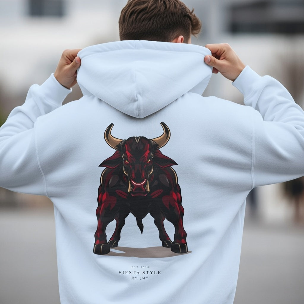 Bad Bull Graphic Unisex Hoodie – Sweatshirt aus schwerem Mischgewebe für lässigen Style