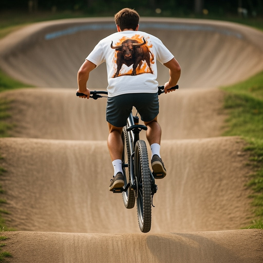 VACANCY Oversize-Shirt - Brennender Stier